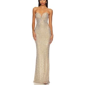 NWT - Nookie Lumiere Gown in gold - size S